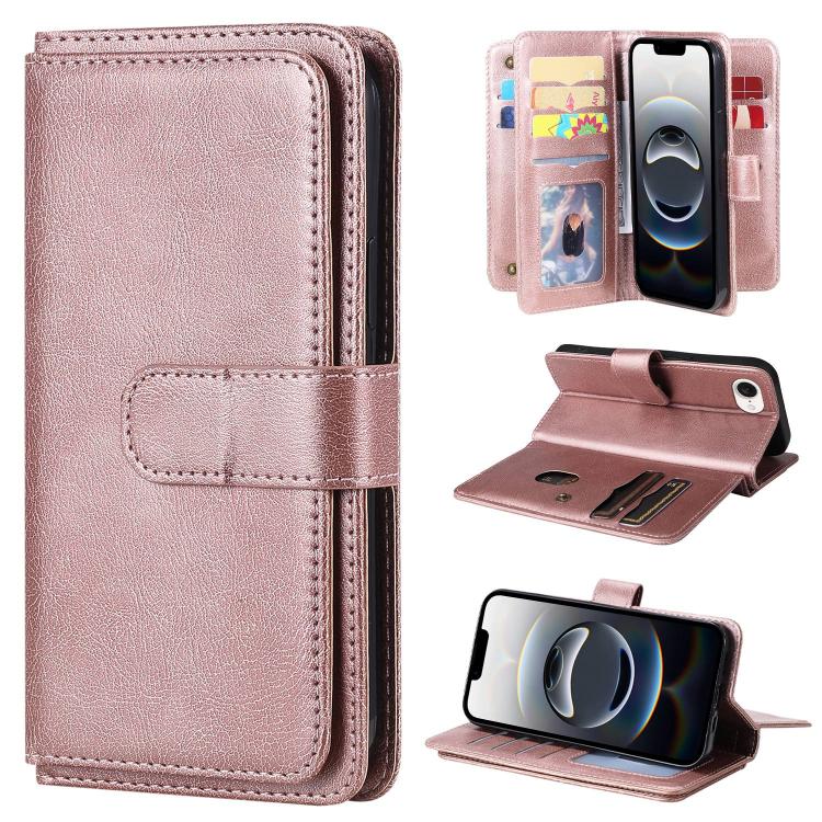 Multi-Function Wallet 10 Card Slots Leather Phone Case