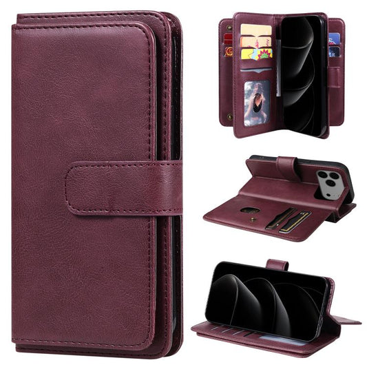 Multi-Function Wallet 10 Card Slots Leather Phone Case