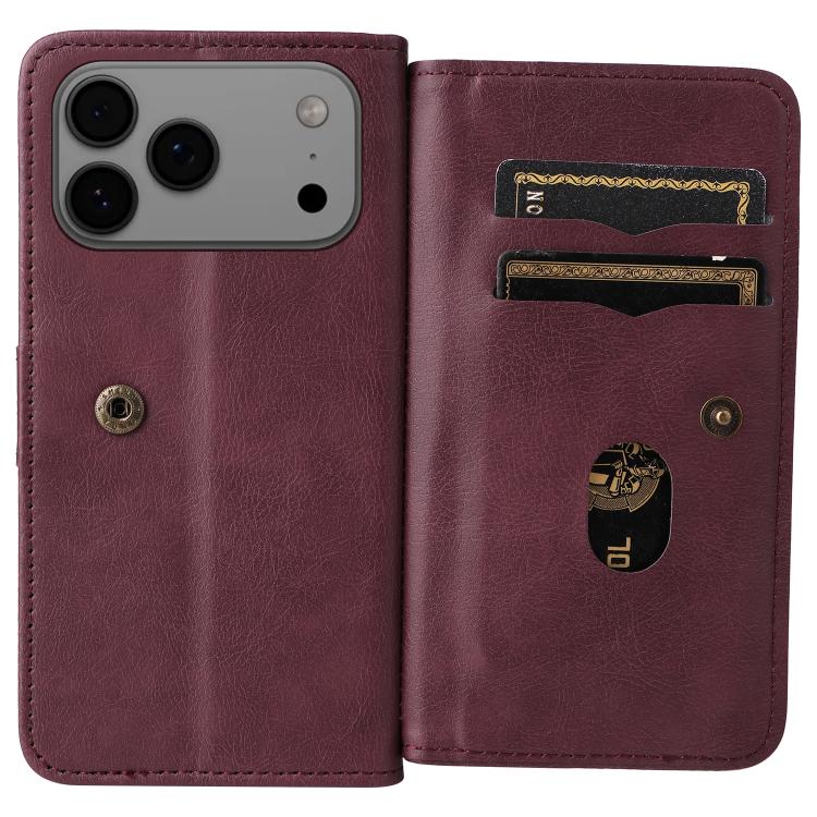 Multi-Function Wallet 10 Card Slots Leather Phone Case