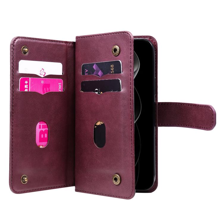 Multi-Function Wallet 10 Card Slots Leather Phone Case