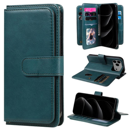 Multi-Function Wallet 10 Card Slots Leather Phone Case