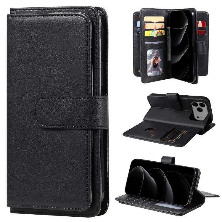 Multi-Function Wallet 10 Card Slots Leather Phone Case