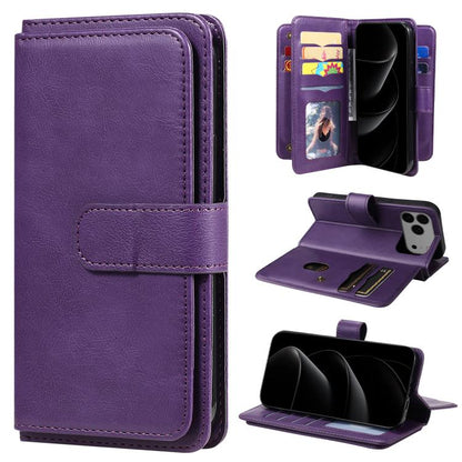 Multi-Function Wallet 10 Card Slots Leather Phone Case