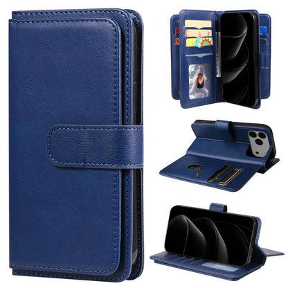 Multi-Function Wallet 10 Card Slots Leather Phone Case