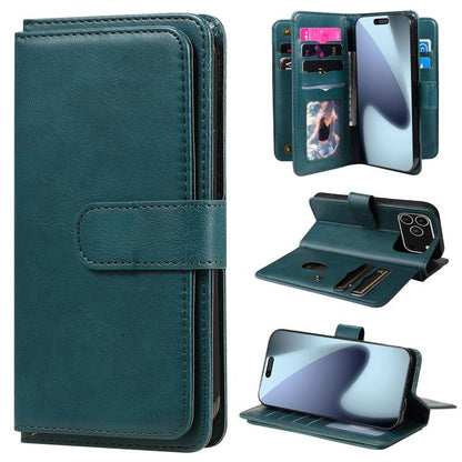 Multi-Function Wallet 10 Card Slots Leather Phone Case