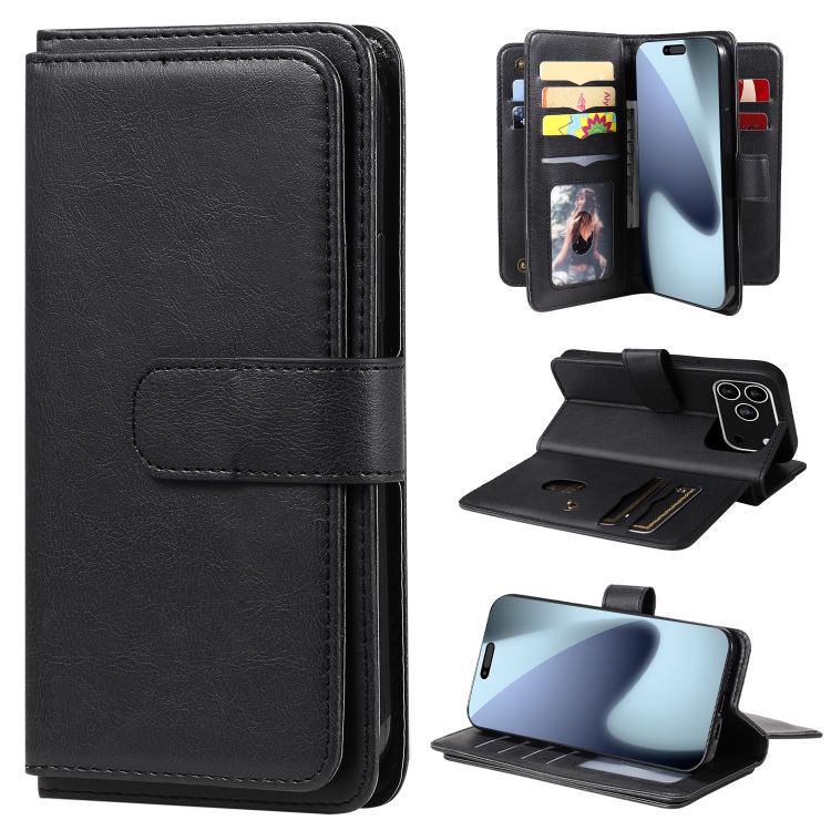 Multi-Function Wallet 10 Card Slots Leather Phone Case