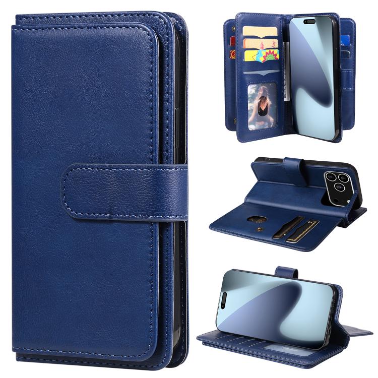 Multi-Function Wallet 10 Card Slots Leather Phone Case