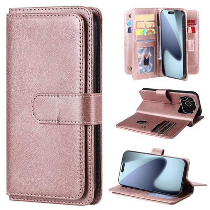 Multi-Function Wallet 10 Card Slots Leather Phone Case