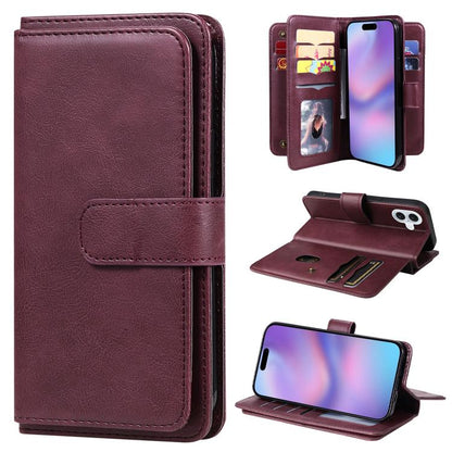 Multi-Function Wallet 10 Card Slots Leather Phone Case