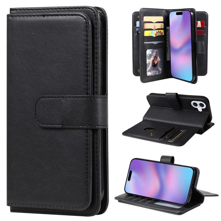 Multi-Function Wallet 10 Card Slots Leather Phone Case