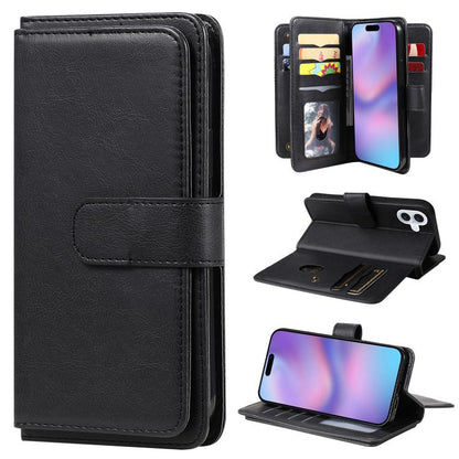 Multi-Function Wallet 10 Card Slots Leather Phone Case