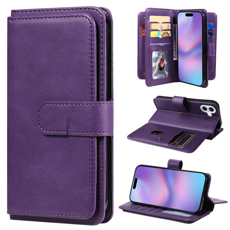 Multi-Function Wallet 10 Card Slots Leather Phone Case
