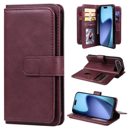 Multi-Function Wallet 10 Card Slots Leather Phone Case