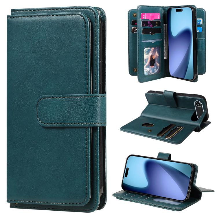 Multi-Function Wallet 10 Card Slots Leather Phone Case