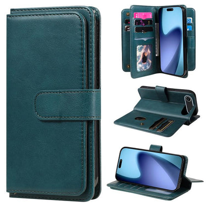 Multi-Function Wallet 10 Card Slots Leather Phone Case