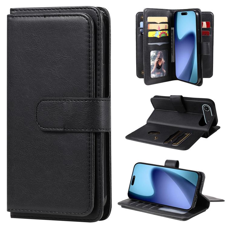 Multi-Function Wallet 10 Card Slots Leather Phone Case