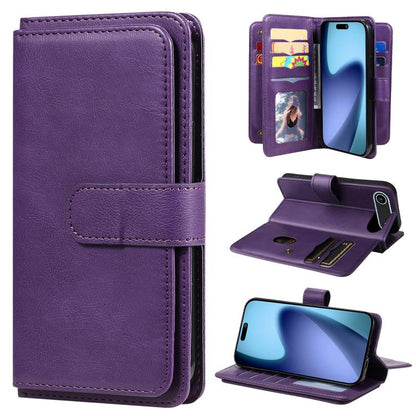 Multi-Function Wallet 10 Card Slots Leather Phone Case