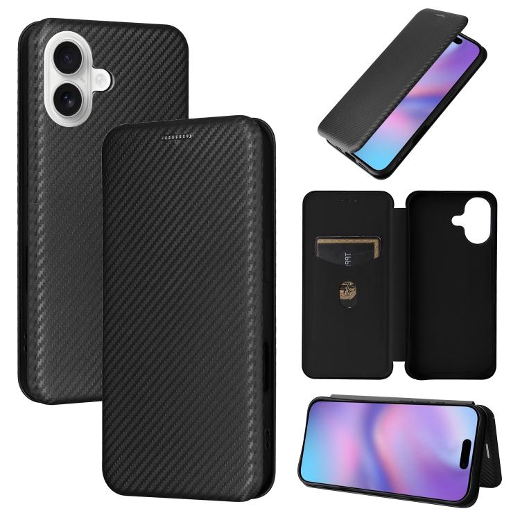 Carbon Fiber Texture Flip Leather Phone Case