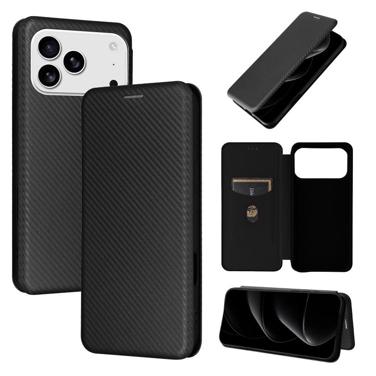 Carbon Fiber Texture Flip Leather Phone Case