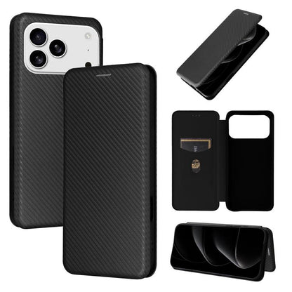 Carbon Fiber Texture Flip Leather Phone Case