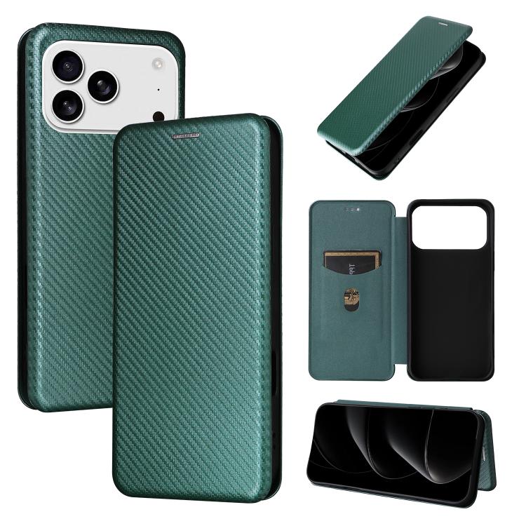 Carbon Fiber Texture Flip Leather Phone Case