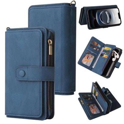 Skin Feel Multi Card Slots Zipper Wallet Leather Phone Case