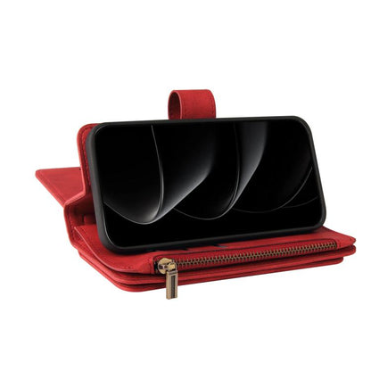 Skin Feel Multi Card Slots Zipper Wallet Leather Phone Case