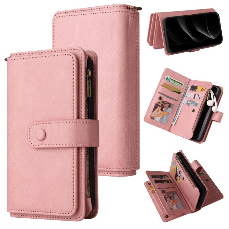 Skin Feel Multi Card Slots Zipper Wallet Leather Phone Case