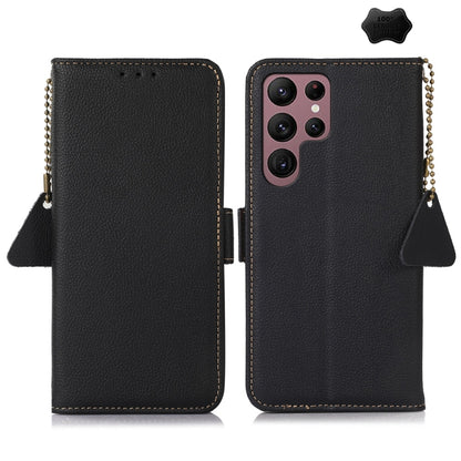 Side-Magnetic TJ Genuine Leather RFID Phone Case