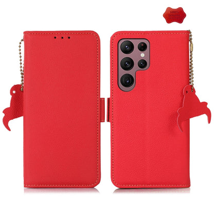 Side-Magnetic TJ Genuine Leather RFID Phone Case