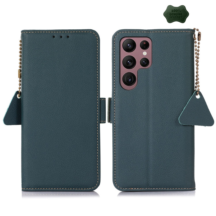 Side-Magnetic TJ Genuine Leather RFID Phone Case