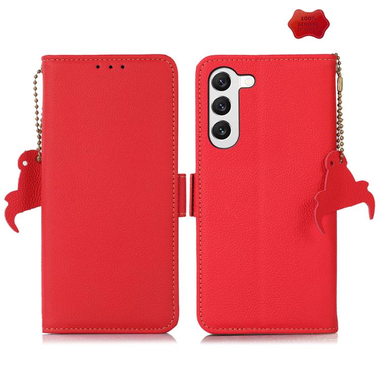 Side-Magnetic TJ Genuine Leather RFID Phone Case