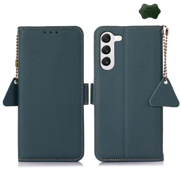 Side-Magnetic TJ Genuine Leather RFID Phone Case