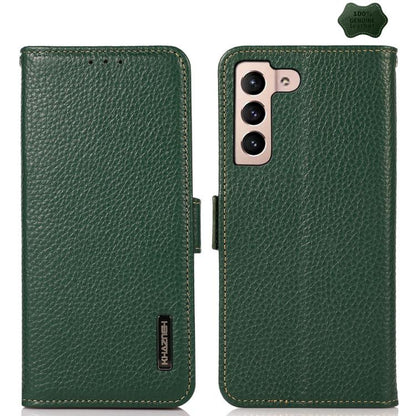 KHAZNEH Side-Magnetic Litchi Genuine Leather RFID Phone Case