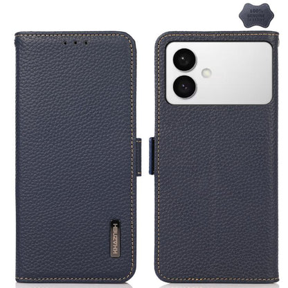 KHAZNEH Side-Magnetic Litchi Genuine Leather RFID Phone Case