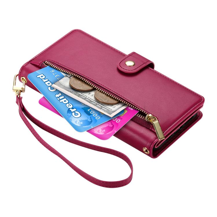 Nine Card-slot Zipper Wallet Bag Leather Phone Case