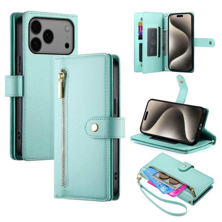 Nine Card-slot Zipper Wallet Bag Leather Phone Case