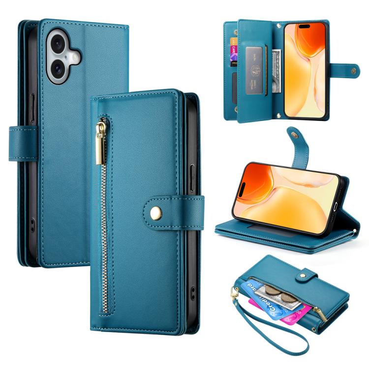 Nine Card-slot Zipper Wallet Bag Leather Phone Case