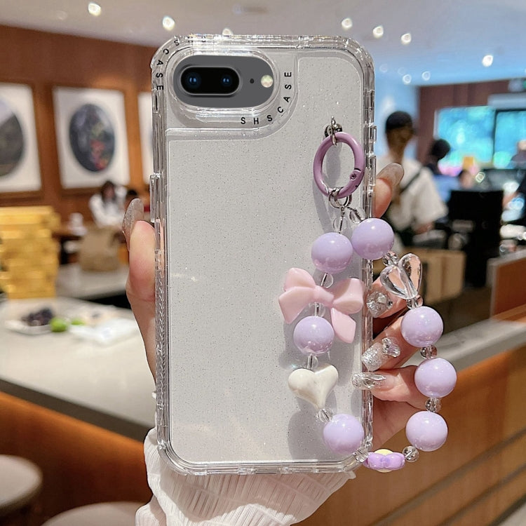 TPU + PC + Glitter Sequins Full Coverage Phone Case with Bracelet