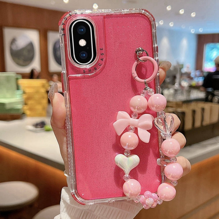 TPU + PC + Glitter Sequins Full Coverage Phone Case with Bracelet