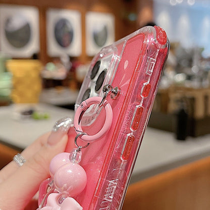 TPU + PC + Glitter Sequins Full Coverage Phone Case with Bracelet