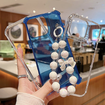 TPU + PC + Glitter Sequins Full Coverage Phone Case with Bracelet