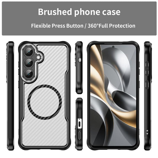 Carbon Fiber Texture MagSafe Translucent Phone Case