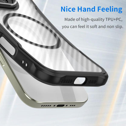 Carbon Fiber Texture MagSafe Translucent Phone Case
