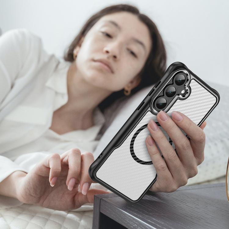 Carbon Fiber Texture MagSafe Translucent Phone Case