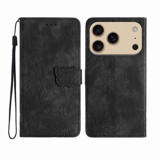 Skin-feel Embossed Butterfly Leather Phone Case