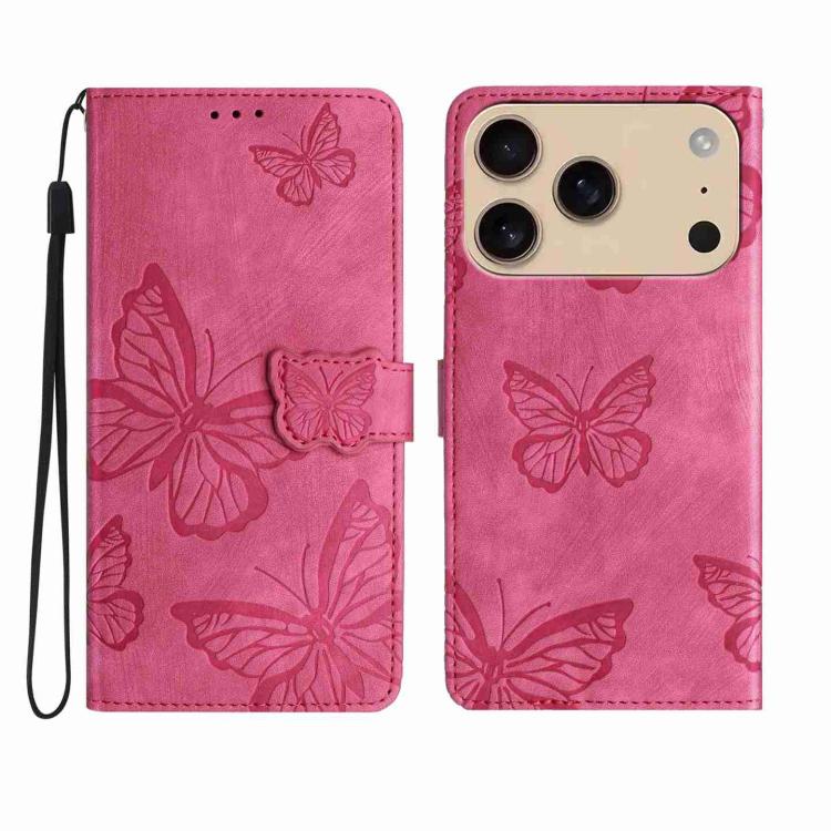 Skin-feel Embossed Butterfly Leather Phone Case