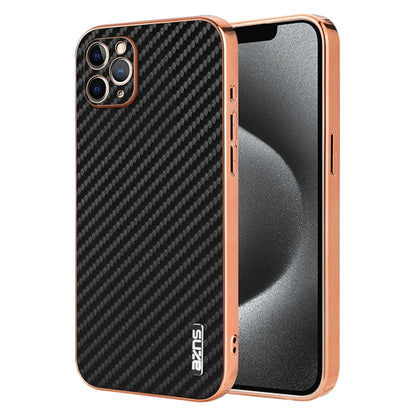 AZNS Electroplated Edge Carbon Fiber Texture Phone Case