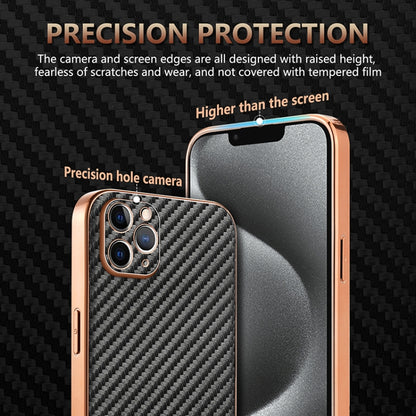 AZNS Electroplated Edge Carbon Fiber Texture Phone Case