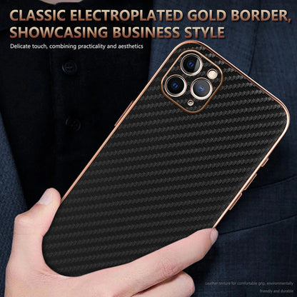 AZNS Electroplated Edge Carbon Fiber Texture Phone Case